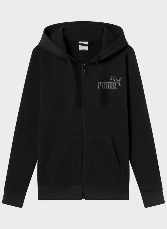 FELPA RHINESTONE LOGO CON STRASS, 01 BLK, medium