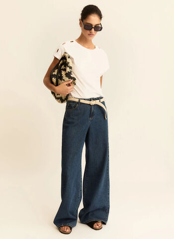 T-SHIRT MC CHIFFON, 001 WHT, small