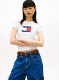 T-SHIRT CON BANDIERINA ONDULATA, YBL WHT, thumb