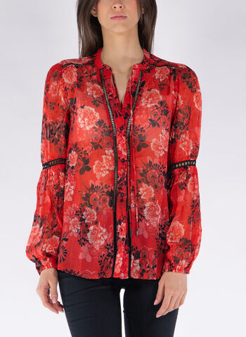 BLUSA CON FANTASIA FLOREALE, P54Q RED FANT, small