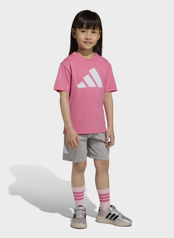 COMPLETINO MANICA CORTA + SHORT BAMBINA, - FUXIAGREY, medium