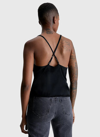 TOP CON INCROCIO SULLA SCHIENA IN SATIN, BEH BLK, small