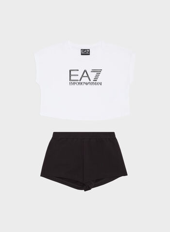T-SHIRT + SHORT BIG LOGO RAGAZZA, M0003 BLKWHT, small
