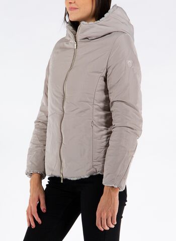 GIACCA NAIDA REVERSIBILE IN ECO PELLICCIA CON IMBOTTITURA ECOLOGICA, 946GXP SILVERGREY, small