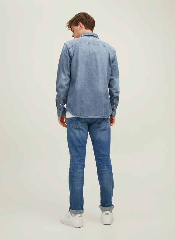 CAMICIA SHERIDAN, MEDIUM BLUE DENIM STONE, medium