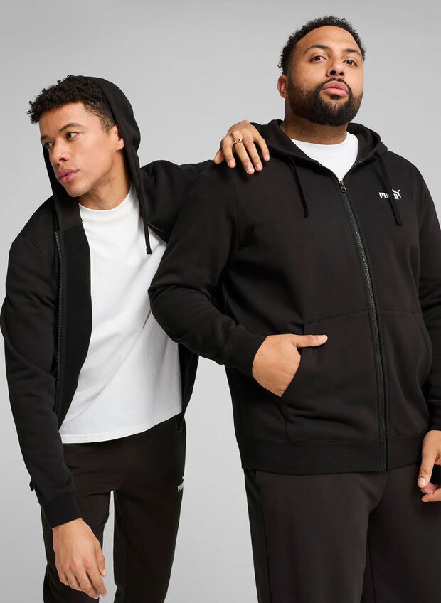 FELPA FULL ZIP ESSENTIAL SMALL LOGO, 01 BLK, large