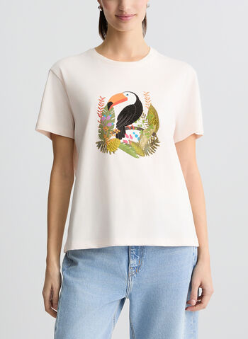 T-SHIRT STAMPA ANIMALS, M9440 PINKTUCANO, small