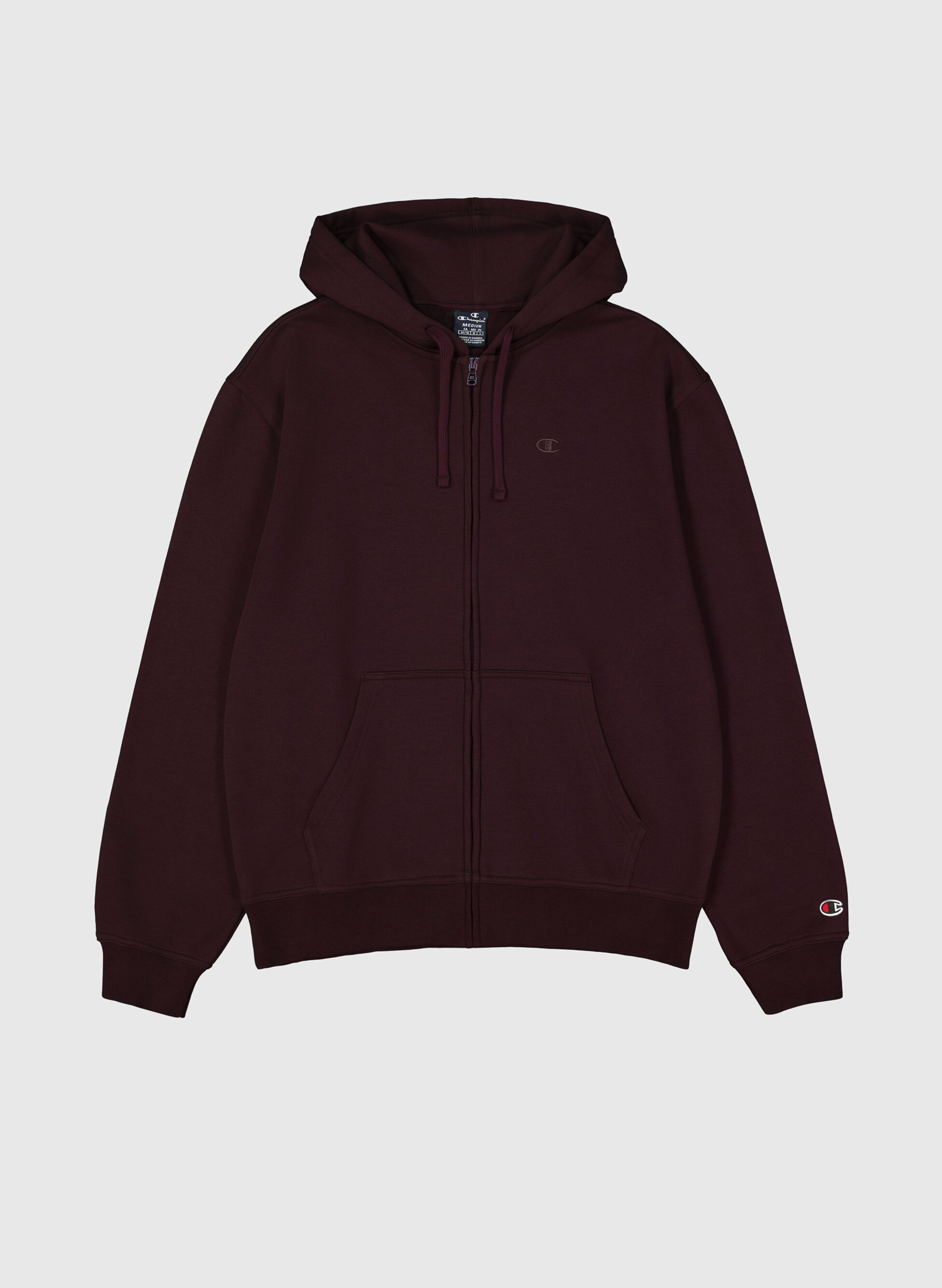 FELPA FULL ZIP CON RICAMO LOGO S