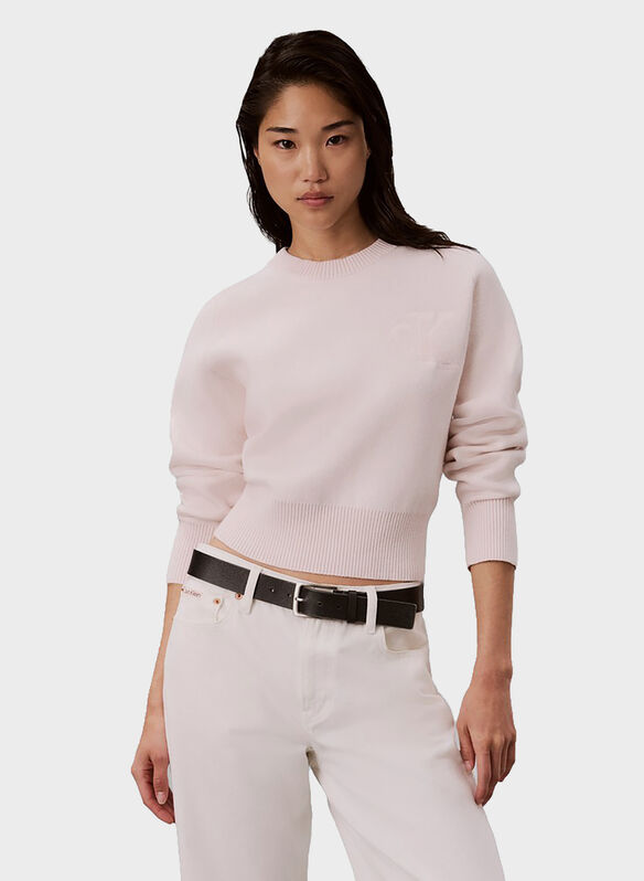 MAGLIONE CROP LOGO, 4G0 PINK, medium
