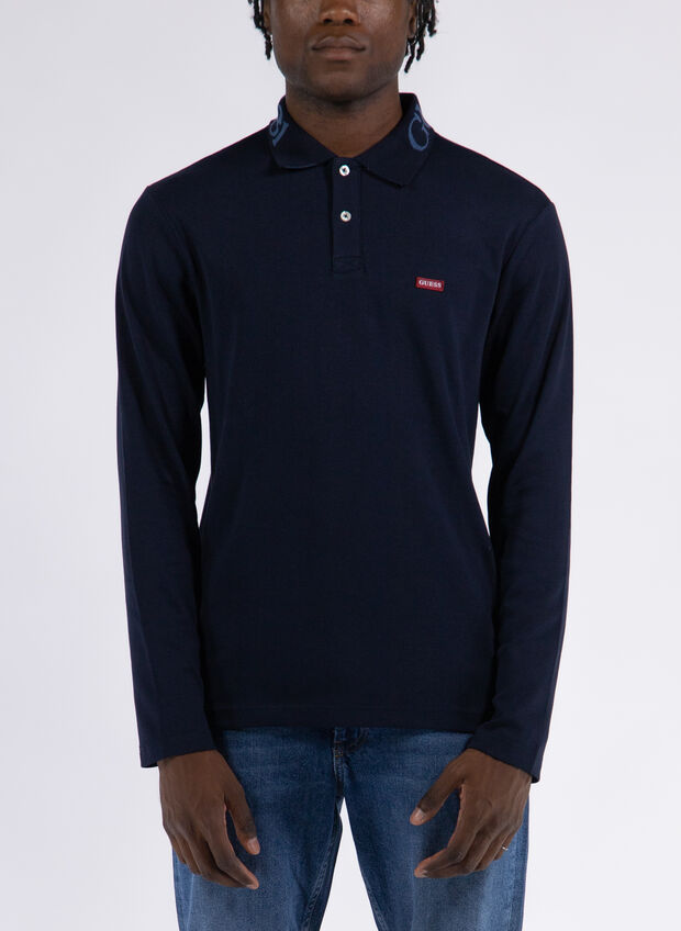 POLO A MANICHE LUNGHE SLIM FIT, G7V2 NVY, large