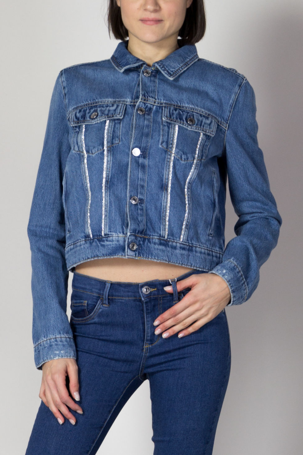 GUESS GIACCA IN JEANS CON STRASS Blu Donna | Sport85