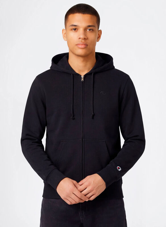 FELPA FULL ZIP ICONS TONAL MICRO LOGO, KK001 BLK, medium