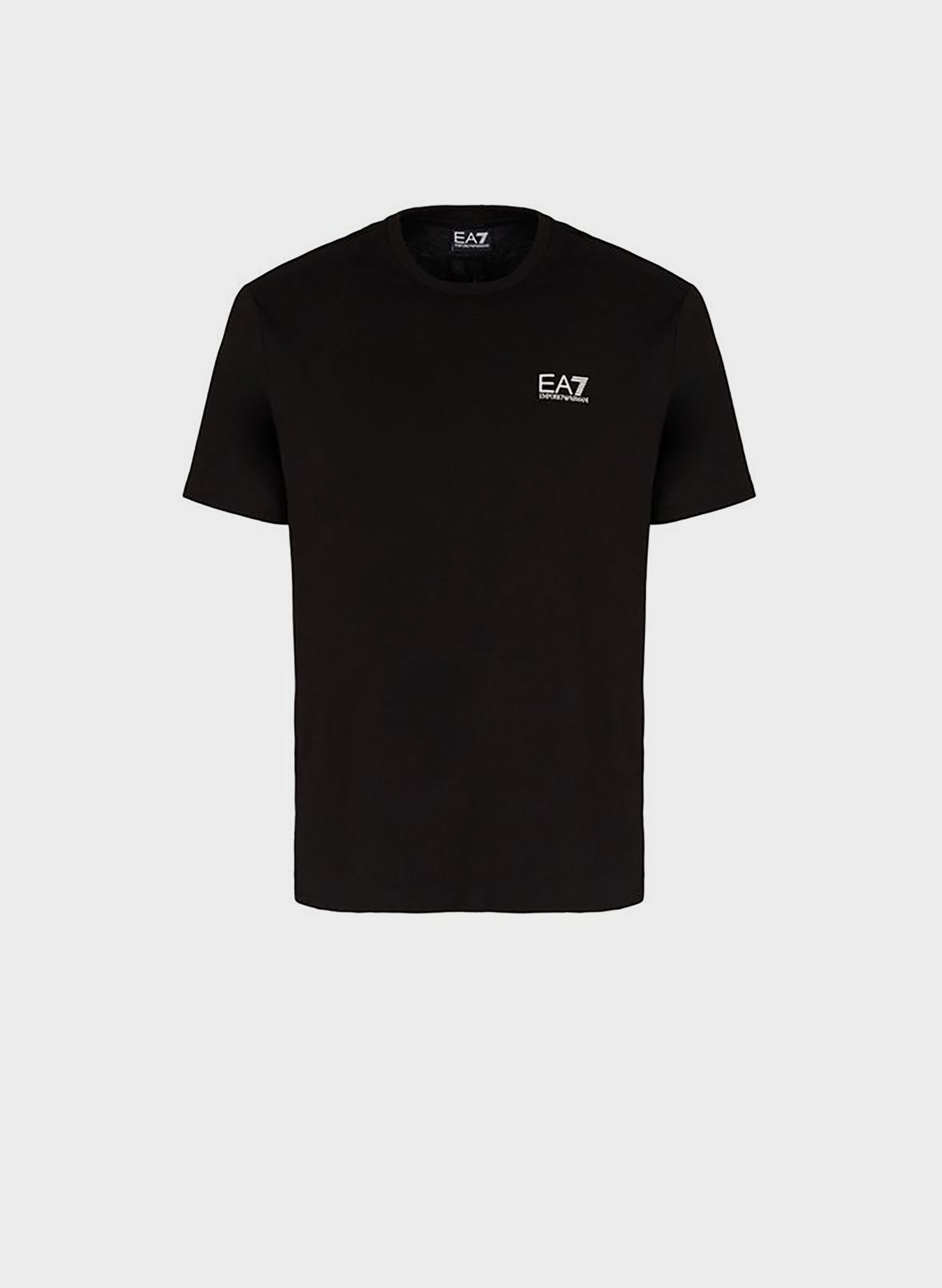 EA7 Maglietta nera da uomo con logo frontale