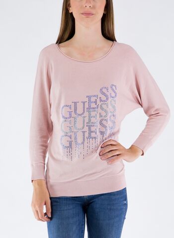 MAGLIONE LOGO STRASS, G6J9 ROSE, small