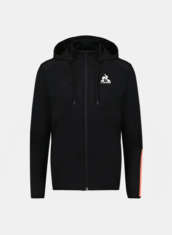 FELPA FULL ZIP CON CAPPUCCIO, BLKORANGE, small