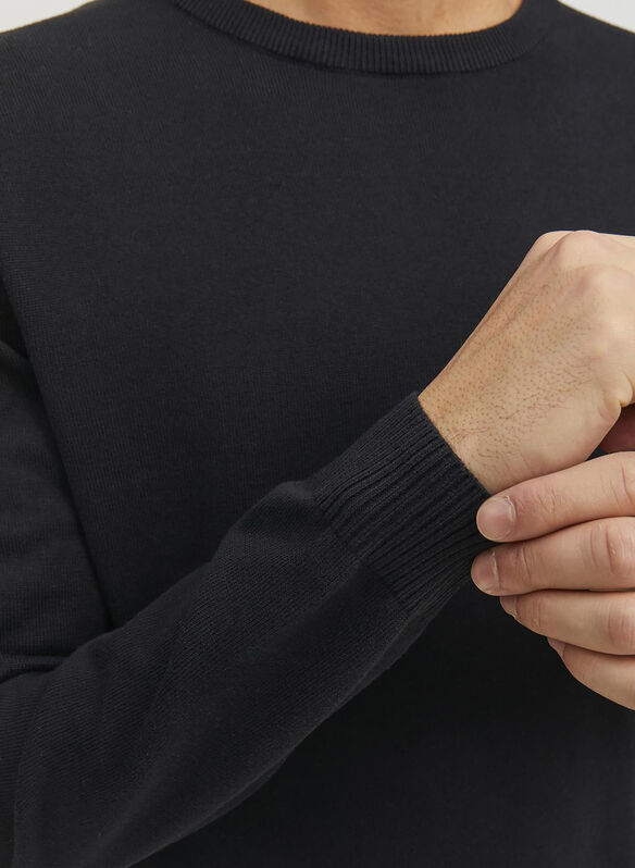 MAGLIONE GIROCOLLO BASIC ESSENTIAL, BLACK, medium