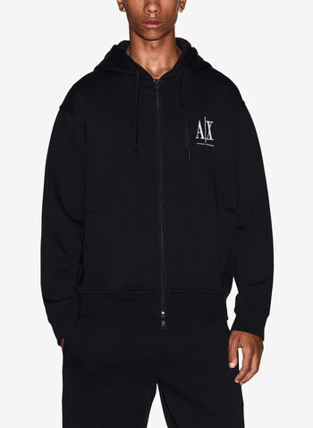 FELPA FULL ZIP ICON CON LOGO RICAMATO, , small