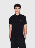 POLO CON LOGO E PIPING, UC001 BLK, thumb
