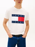 T-SHIRT IN JERSEY CON BANDIERA, YBH WHT, thumb
