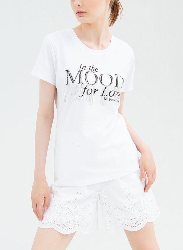 T-SHIRT REGULAR IN JERSEY CON STAMPA LETTERING, , large