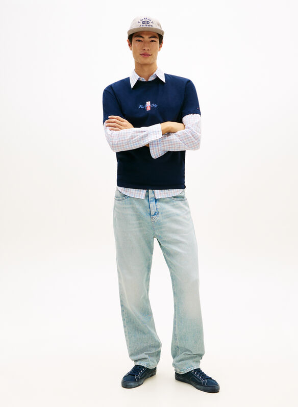 T-SHIRT BLOCK LOGO POSTERIORE, C1G NVY, medium