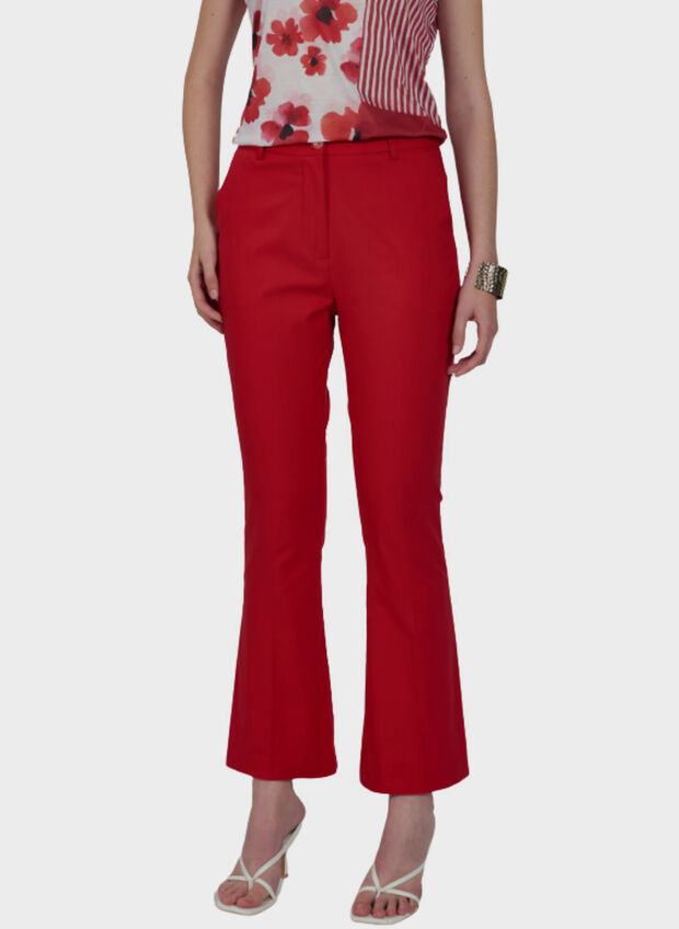 PANTALONE FLARE STRETCH, 0505 RED, large