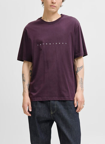 T-SHIRT SHORTSLEEVE LETTERING LOGO, PLUM PERFECT MELANZANA, small