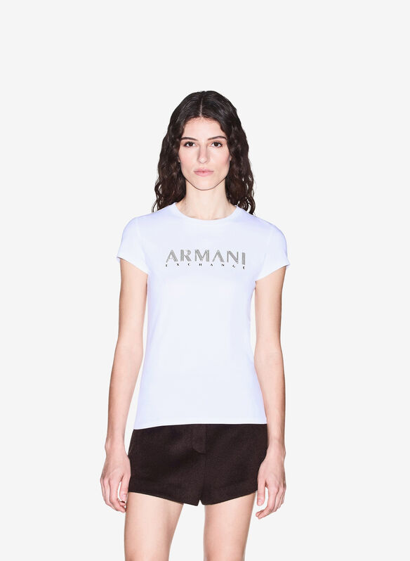 T-SHIRT LOGO IN COTONE, U0002 WHT, medium