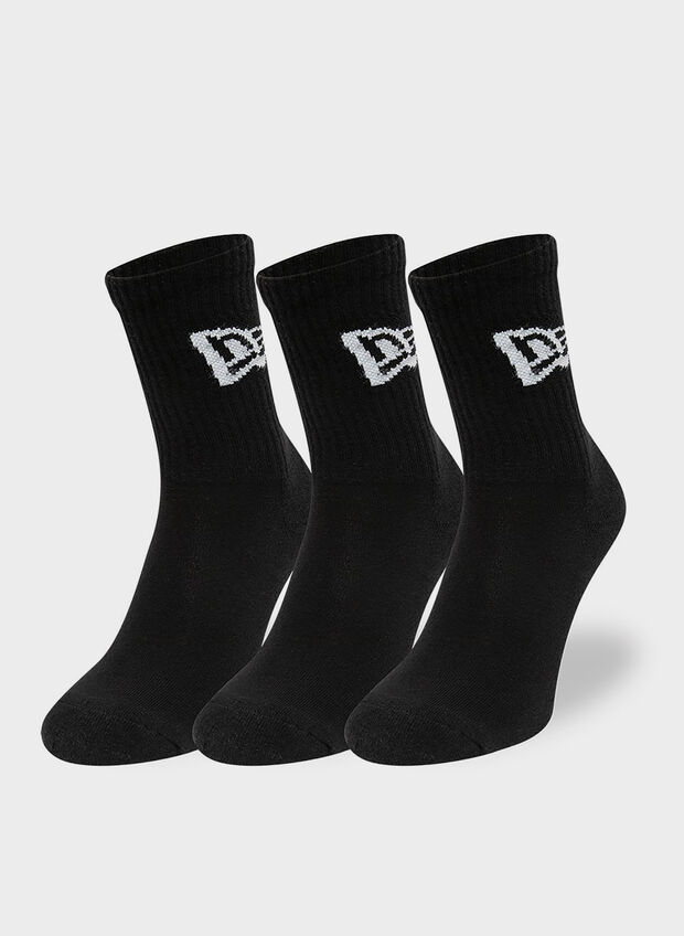 CALZA 3 PAIA FLAG CREW UNISEX, BLK, large