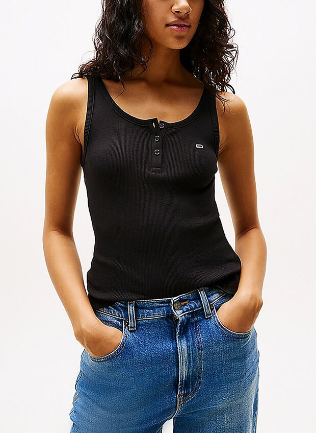 TOP A COSTINE CON BOTTONCINI, BDS BLK, large