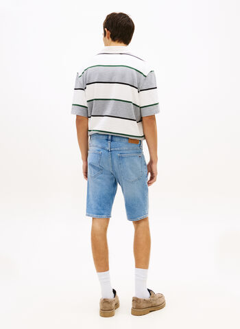 BERMUDA RONNIE IN DENIM CON BAFFATURE, 1A5 DENIM MEDIO, small