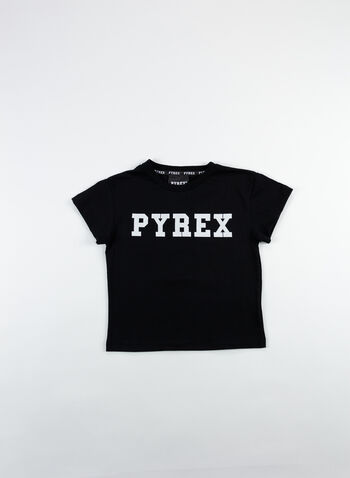 T-SHIRT LOGO GLITTER BAMBINA, 110BLK, small