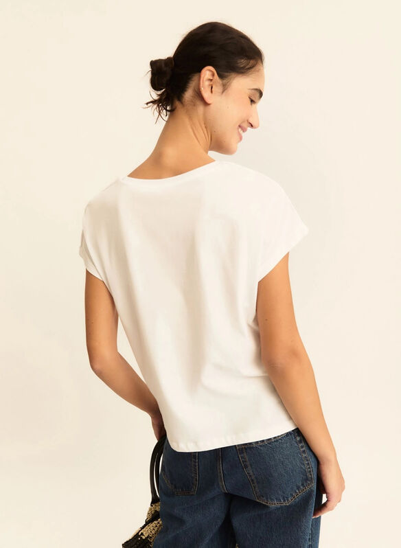 T.SHIRT MC CHIFFON, 001 WHT, medium