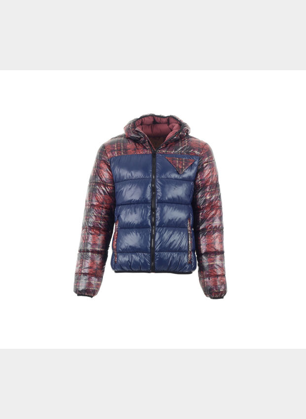 GIUBBOTTO CON CAPPUCCIO STAMPA CHECK , , large