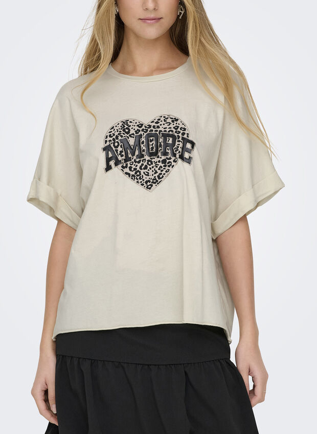 T-SHIRT LUCY STAMPA CON CUORE, , large
