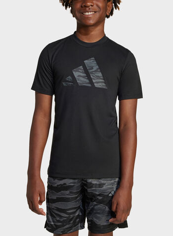 MAGLIA ESSENTIAL CAMO LOGO RAGAZZO, BLK, small