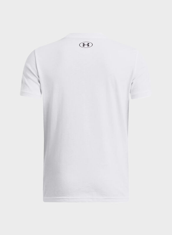 MAGLIA A MANICHE CORTE LEFT CHEST LOGO RAGAZZO, 0100 WHT, medium