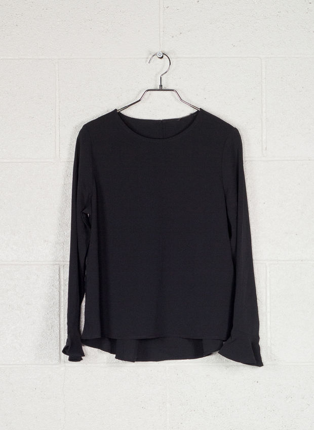 BLUSA ROUGE POLSO CREPES, BLK, large