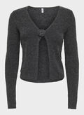 MAGLIONE CARDIGAN RICA, DARK GREY MELANGE, thumb