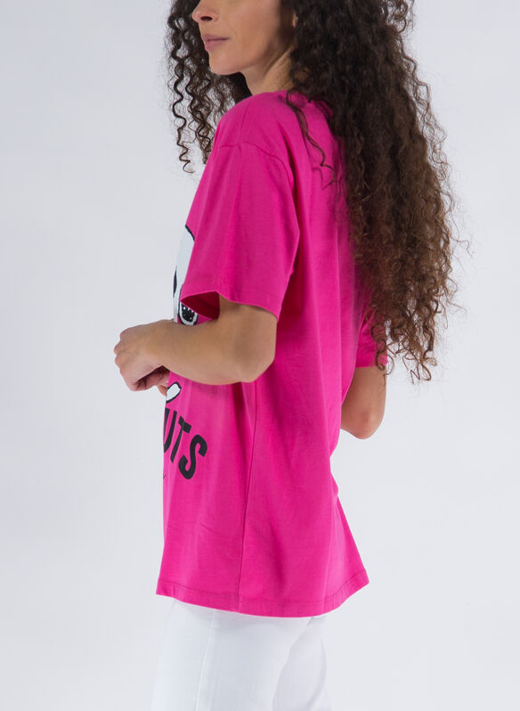 T-SHIRT LUCY CON STAMPA, F111- FUXIA, medium