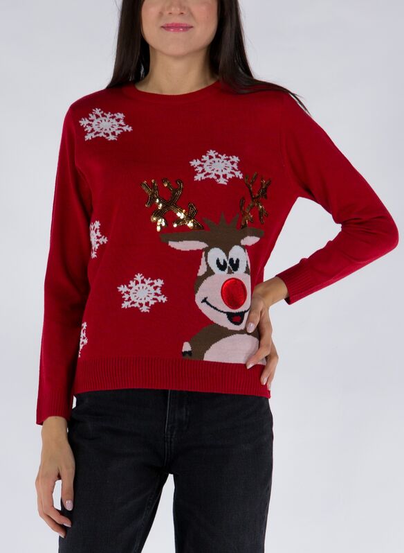 MAGLIONE MERRY CHRISTMAS SNOW, HIGHTRISKRED, medium