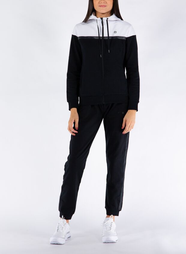 FREDDY TUTA BICOLOR CON STAMPA LOGO SULLA MANICA Bianco, Grigio, Nero Donna  | Sport85