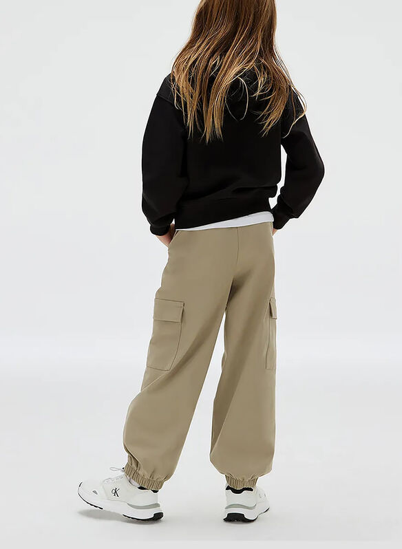 FELPA HOODIE IN FRENCH TERRY CON LOGO RICAMATO RAGAZZO, BEH BLK, medium