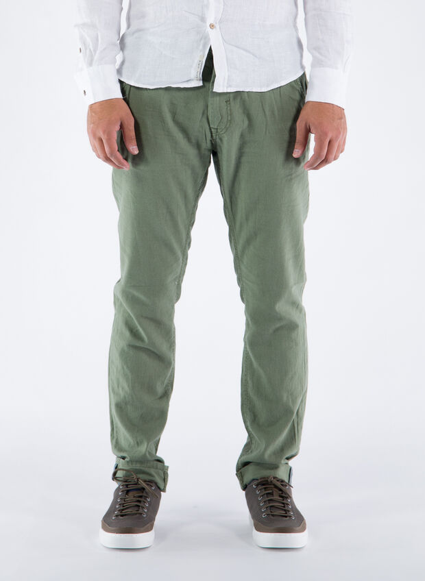 BLEND PANTALONE CHINO MISTO LINO Verde | Sport85