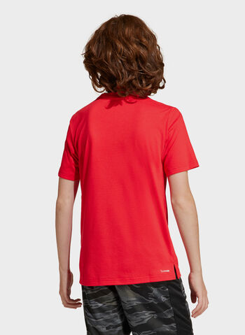 T-SHIRT LOGO GRAPHIC RAGAZZO, RED, small