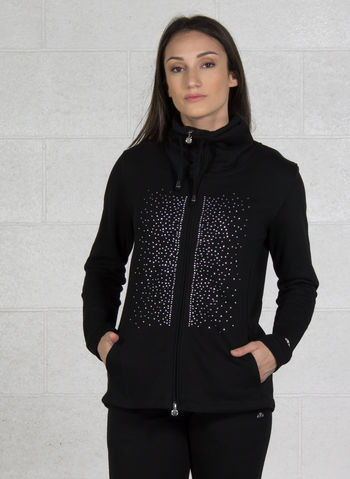TUTA FULL ZIP HIGT GLITTER, 050BLK, small