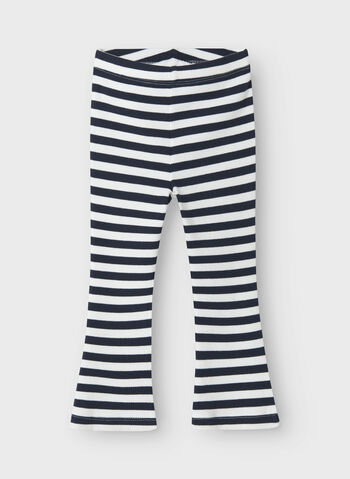 LEGGINGS RIGATO IN MAGLIA BAMBINA, NAVY BLAZER WHTNVY, small