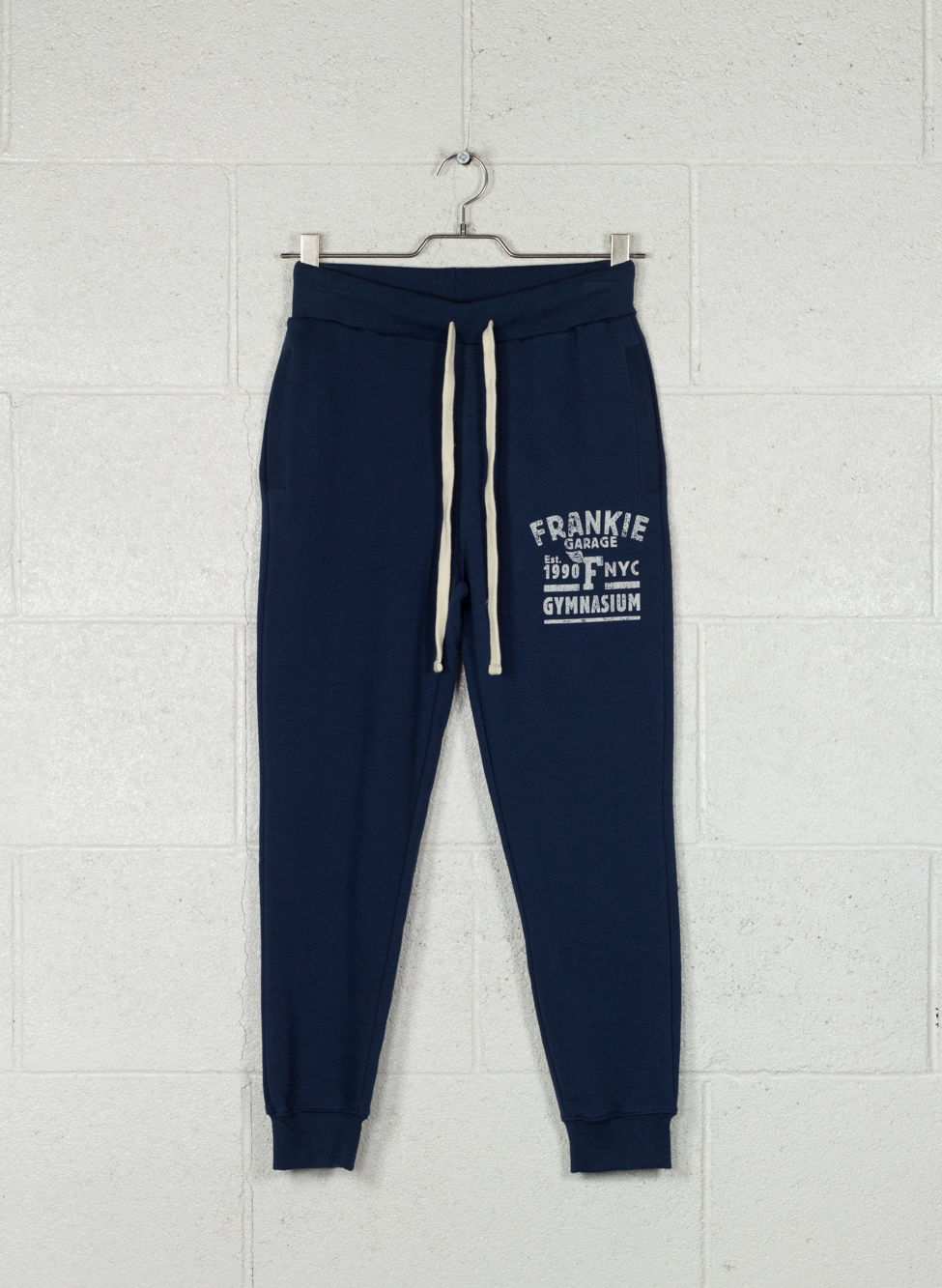 FRANKIE GARAGE PANTALONE FELPA POLSINO STAMPA GYMNASIUM Blu Uomo | Sport85