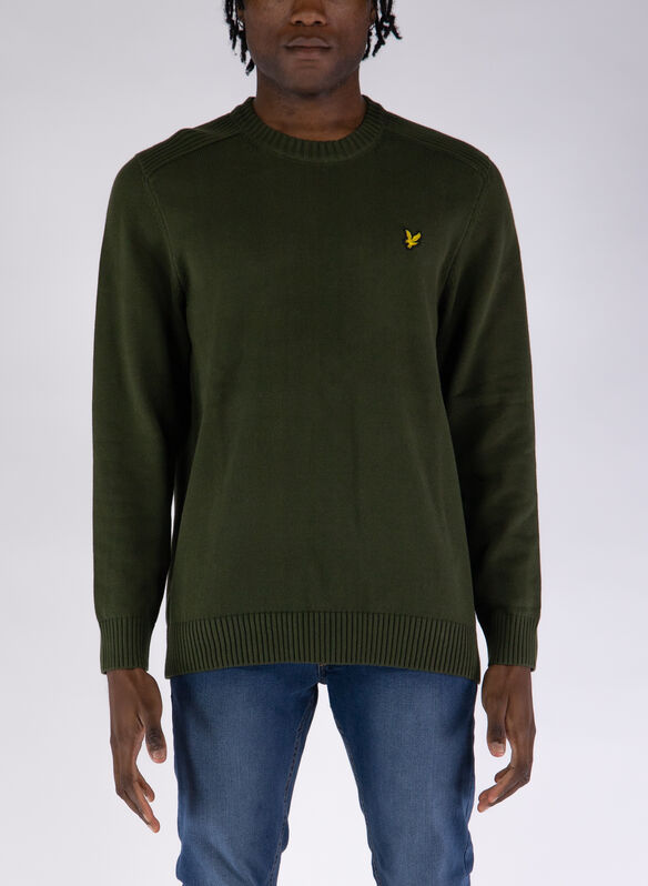 MAGLIONE COTONE GIROCOLLO, W485 OLIVE, medium