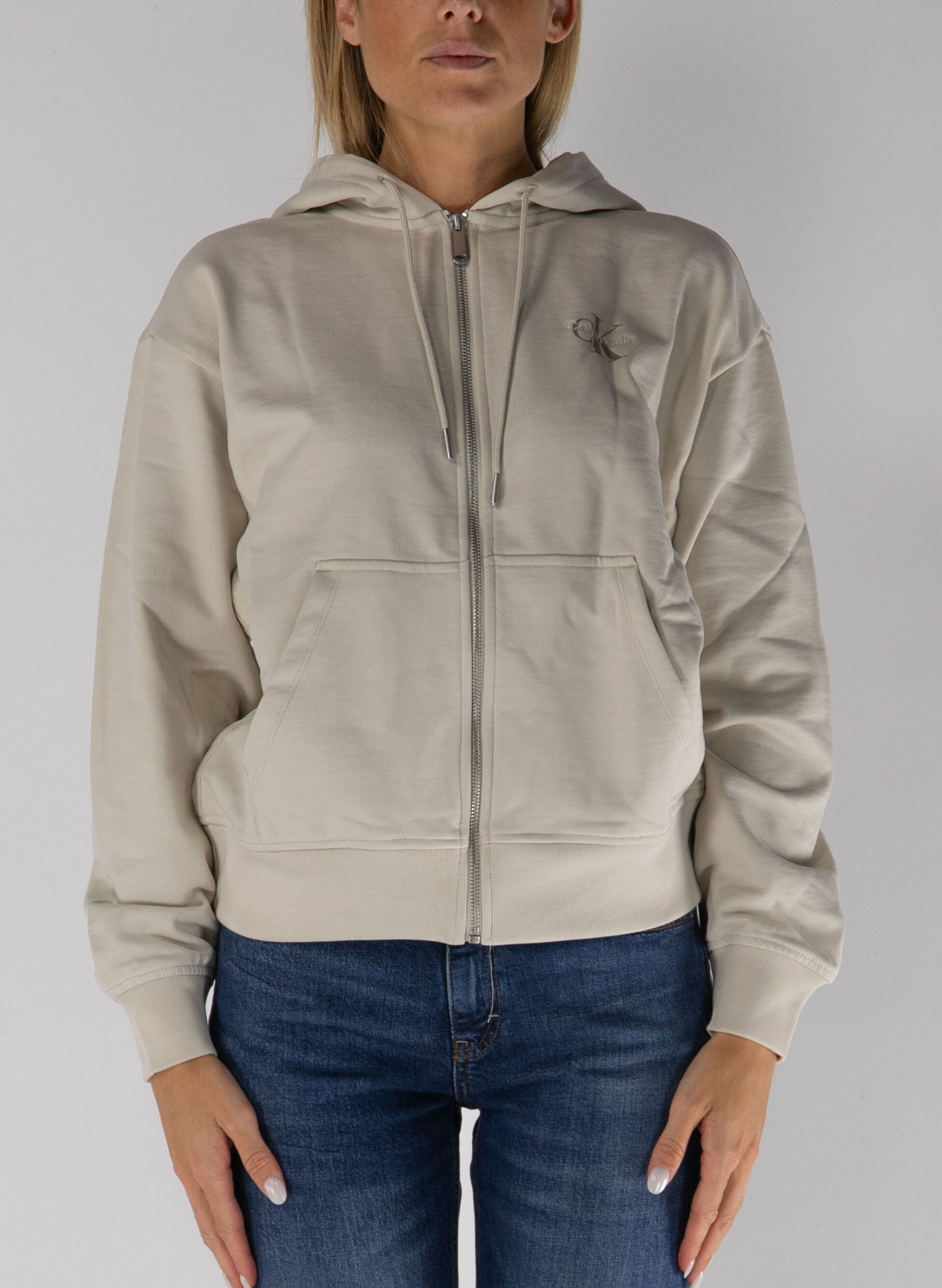 FELPA FULL ZIP CON TASCHE FRONTALI L